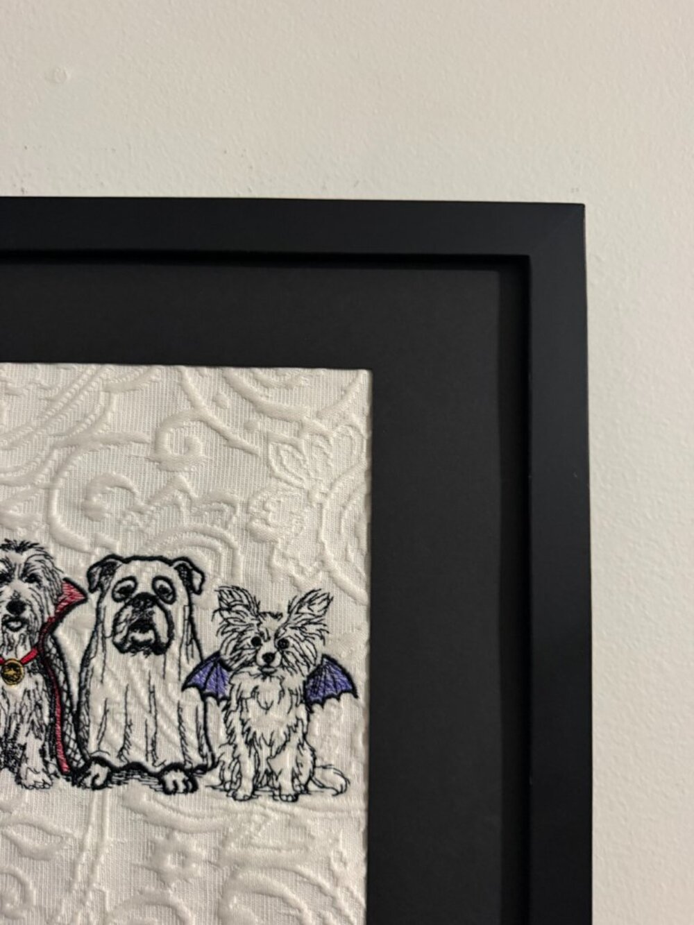 Homemade Halloween Dogs Framed Embroidery Art 11X14 - Picture 6 of 7
